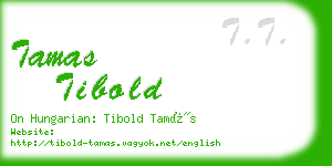 tamas tibold business card